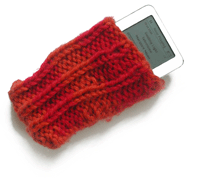 Orange and Red Knit Cozy by Elliot Winard