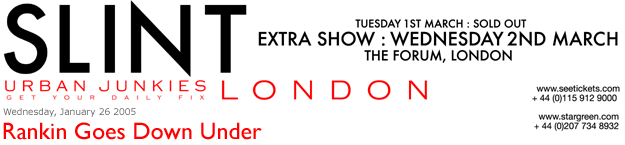 Extra show: Slint at Forum Wednesday March 2