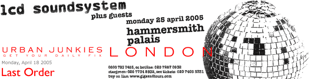 lcd soundsystem at hammersmith palais monday 25 april