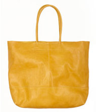 YELLOW LEATHER TOTE BAG - £65