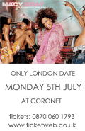 Coronet presents MACY GRAY. Only London date Monday 5th July 2004