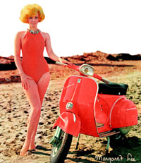 No Congestion Charges here. Margaret Lee in Vespa's July '66 campaign